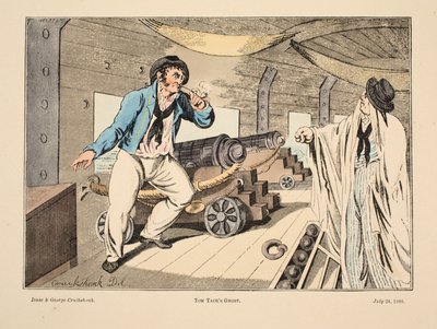 Il fantasma di Tom Tack, 1808 da Isaac, Robert and George Cruikshank